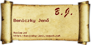 Beniczky Jenő névjegykártya