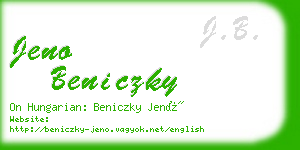 jeno beniczky business card